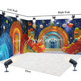 Aperturee - Aperturee Bright Colorful Arch Balloons Room Set Backdrop